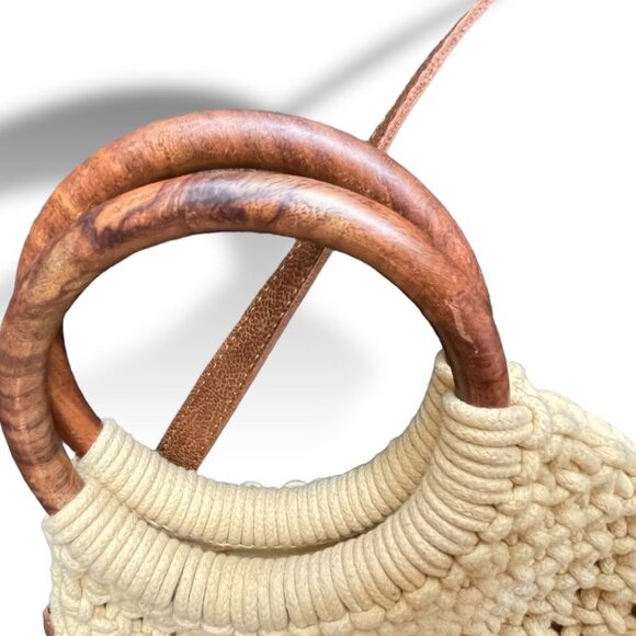 Crossbody Purse /‎ Bag - Sigrid Olsen -  Boho - Jute Woven - Strap Handles - 18" - Picture 2 of 4